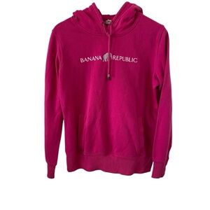 Banana Republic Pink Logo Hoodie Sweatshirt Women’s Size Medium